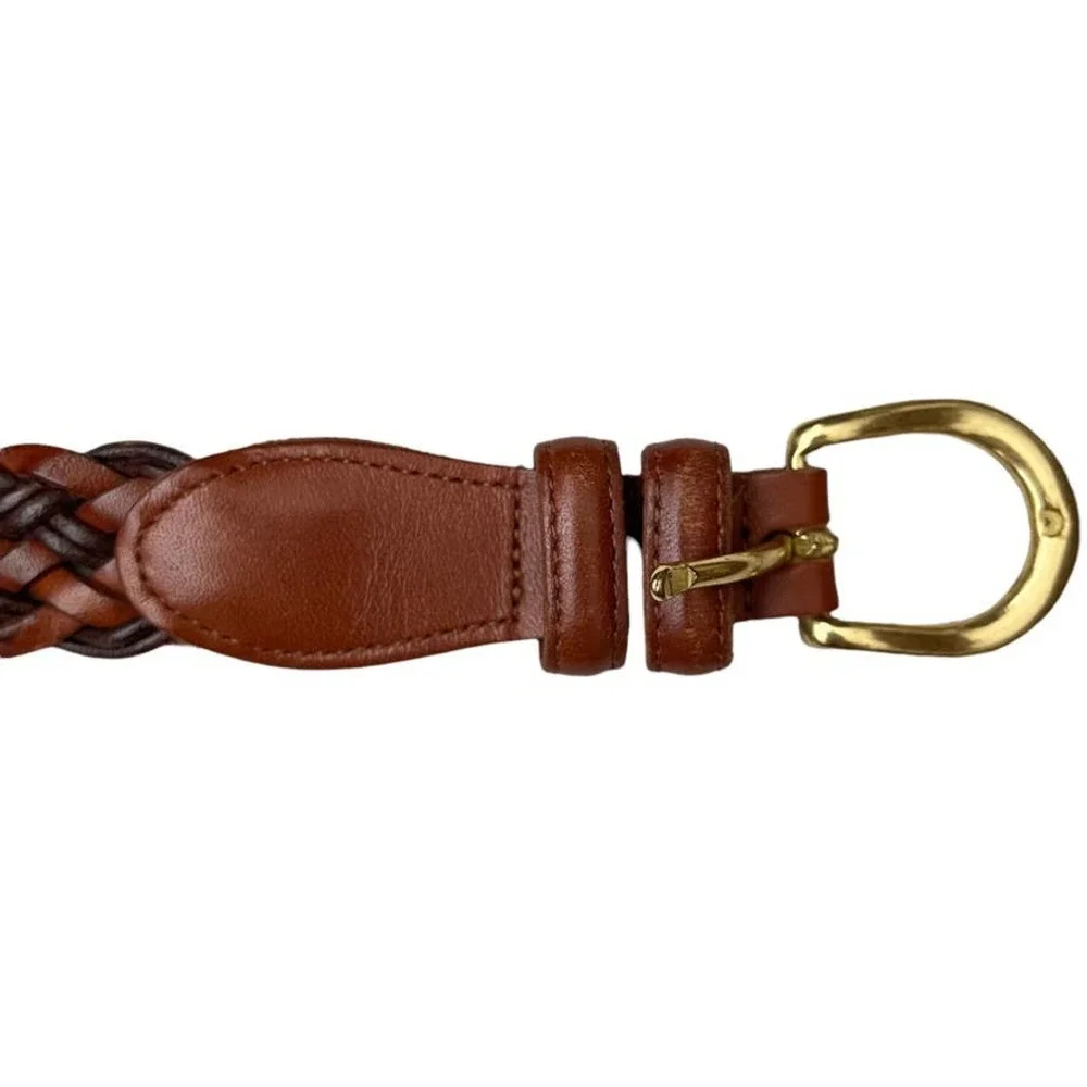 Coach Braided Woven Leather Belt in British Tan Size 42/105